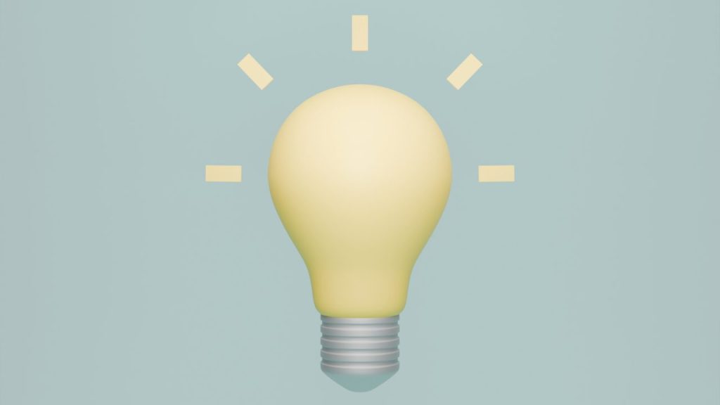 電球の光るイラスト